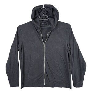 Mens Theory Black Full Zip Hoodie Long Sleeve 100% Cotton Size XXL